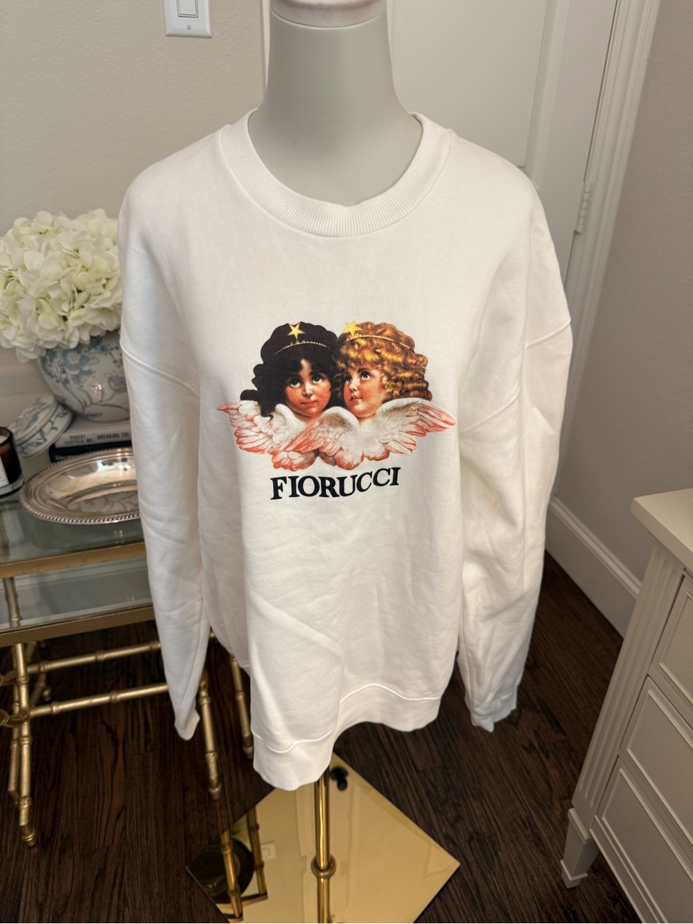FIORUCCI Vintage Angels Sweatshirt in White - Picture 5 of 10